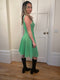 ARCHIVE: 1960s Harrods Emerald Green Lingerie Slip With Lace Windows