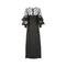 1960s Jean Varon Black Lace Maxi Dress