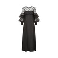 1960s Jean Varon Black Lace Maxi Dress