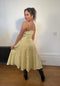 1960s Lemon Yellow Tiered Pleated Spaghetti Strap Dress-CIRCA VINTAGE LONDON