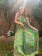 ARCHIVE - 1960s Neon Floral Paisley Trapeze Dress