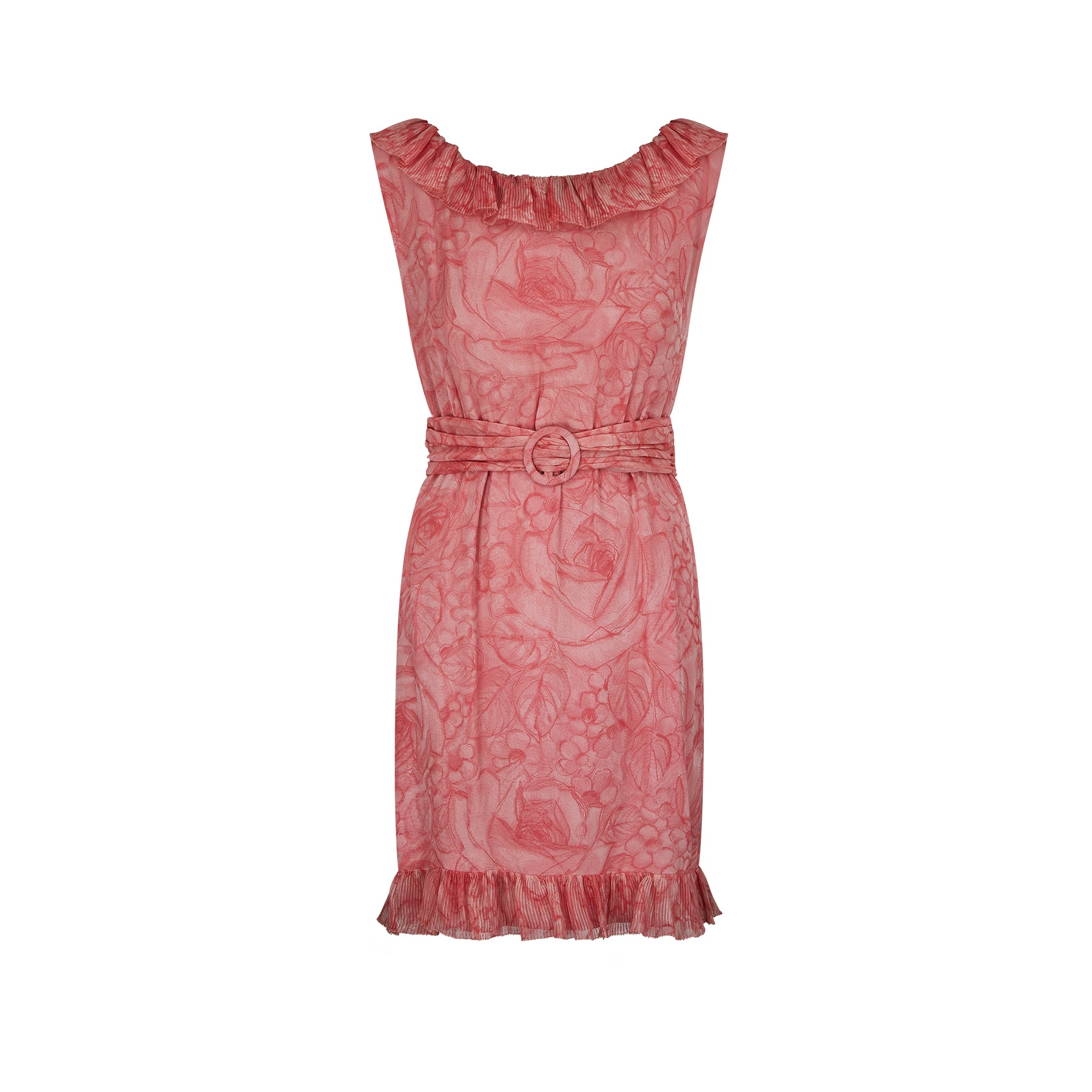 ARCHIVE: 1950s Paquin Haute Couture Silk Chiffon Floral Dress