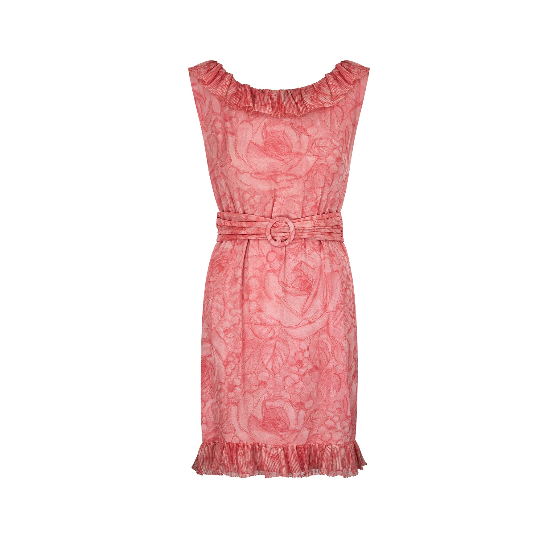 ARCHIVE: 1950s Paquin Haute Couture Silk Chiffon Floral Dress