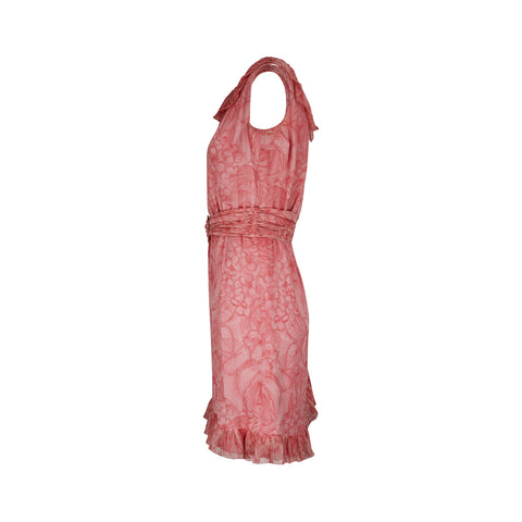 ARCHIVE: 1950s Paquin Haute Couture Silk Chiffon Floral Dress