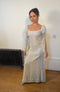 1960s Quad Pastel Mediaeval Style Angel Sleeve Maxi Dress-CIRCA VINTAGE LONDON
