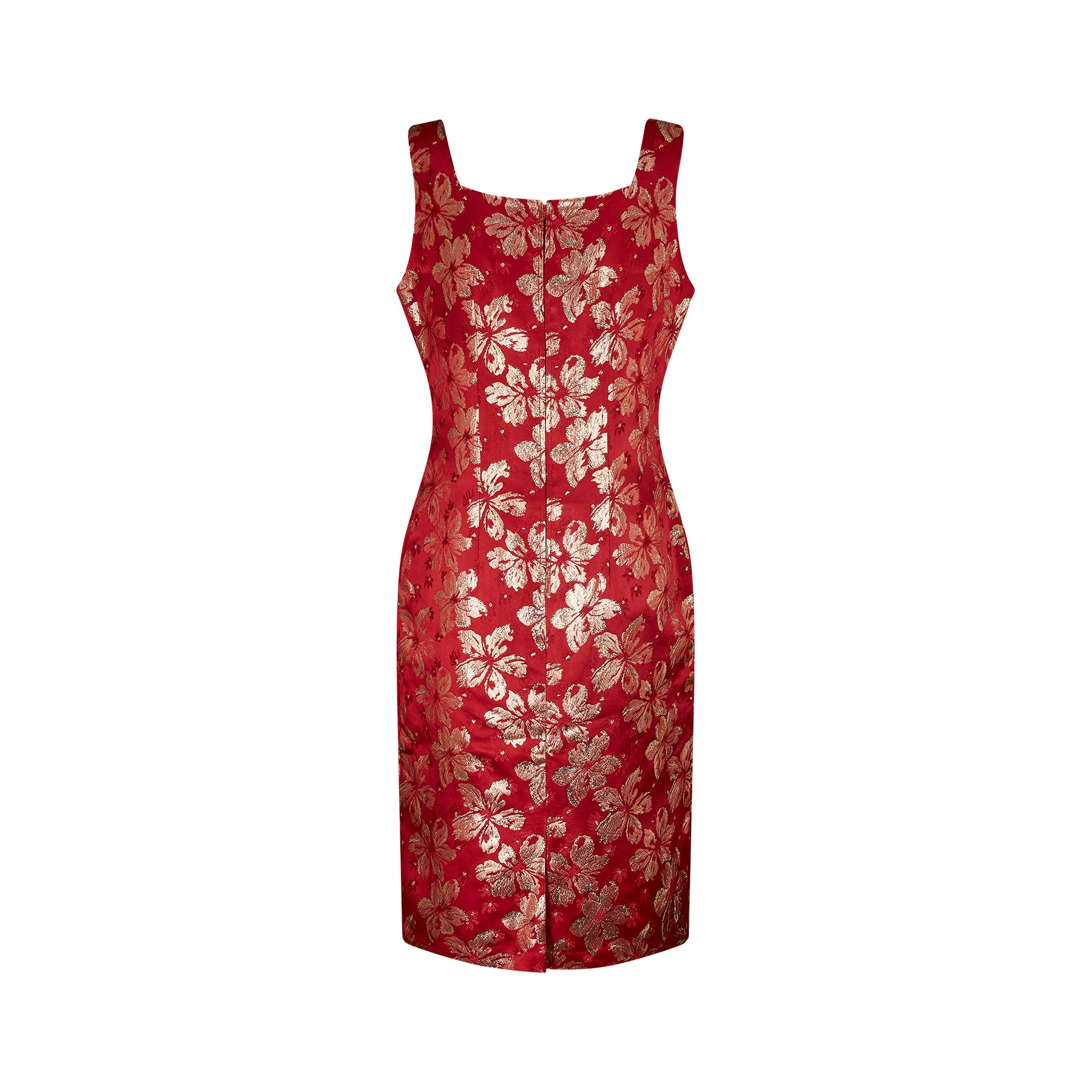 ARCHIVE: 1960s Red and Gold Brocade Shift Dress