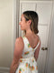 1960s Rhona Roy Waffle Cotton Floral Print Dress with Belt