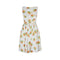 1960s Rhona Roy Waffle Cotton Floral Print Dress with Belt