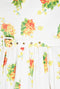 1960s Rhona Roy Waffle Cotton Floral Print Dress with Belt