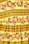 1960s Sambo Fashions Yellow and Pink Floral Sundress