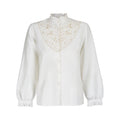 1960s Floral Embroidered Silk Blend Blouse