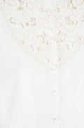 1960s Floral Embroidered Silk Blend Blouse