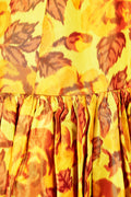 1950s Traina-Norrell Yellow Taffeta Silk Rose Print Dress