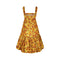 1950s Traina-Norrell Yellow Taffeta Silk Rose Print Dress