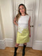 ARCHIVE: 1960s White and Lime Green Linen Dress with Embroidery