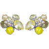 1961 Christian Dior Yellow and Pearl Cluster Earrings