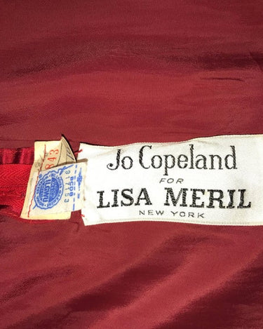 1970 Jo Copeland for Lisa Meril Red Silk Tassel Dress-CIRCA VINTAGE LONDON