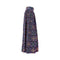 1970s Adolfo Blue and Pink Embroidered Velvet Maxi Skirt