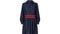 1970s Brenner Couture Navy and Red Embroidered Maxi Dress