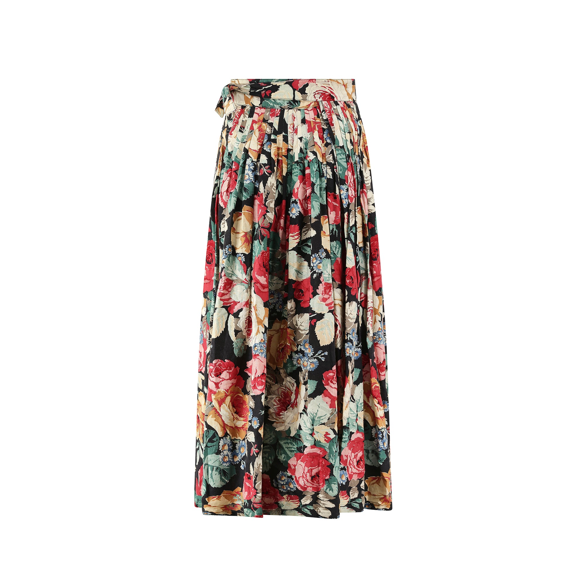 1980s Christian Aujard Floral Cotton Country Print Skirt