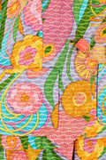 1970s Colourful Cotton Floral Print Trouser Suit