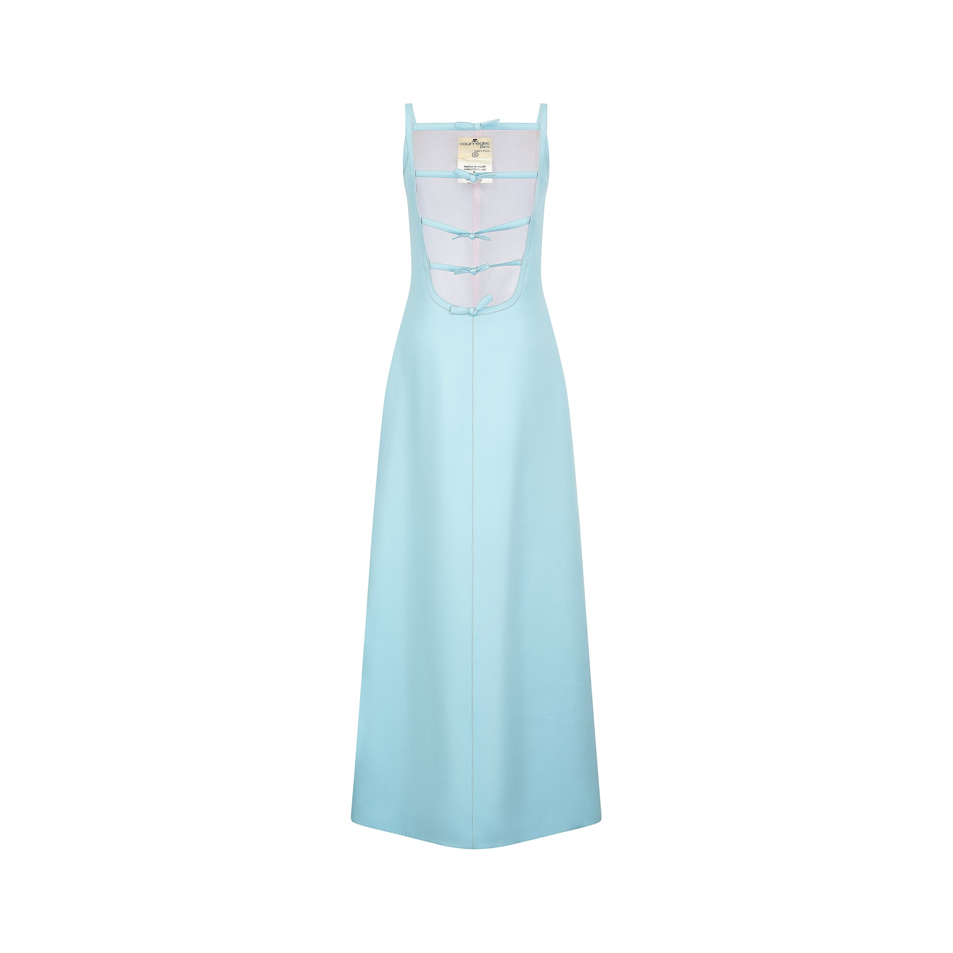 1971 Documented Courreges Turquoise Maxi Dress
