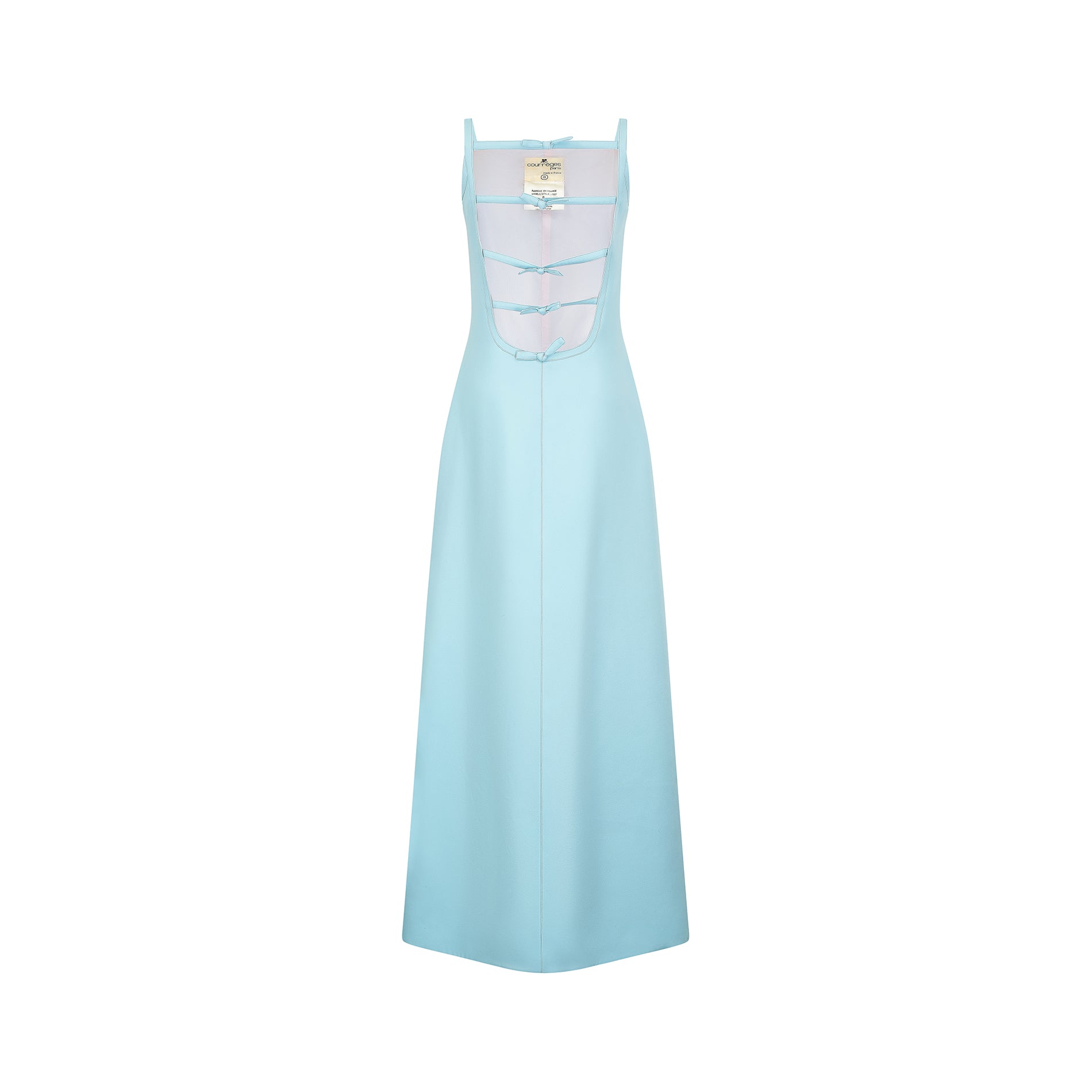 1971 Documented Courreges Turquoise Maxi Dress