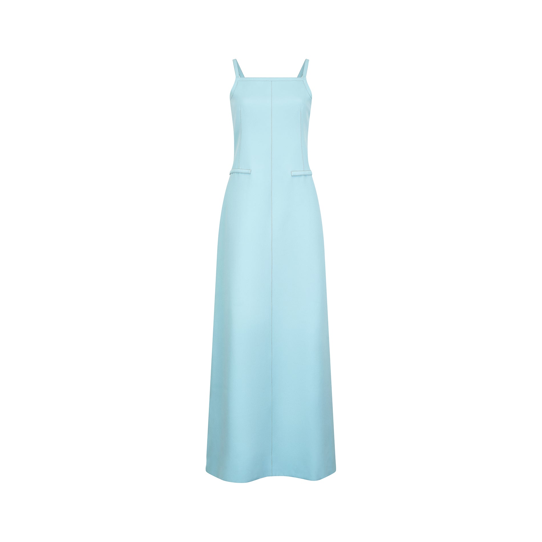 1971 Documented Courreges Turquoise Maxi Dress