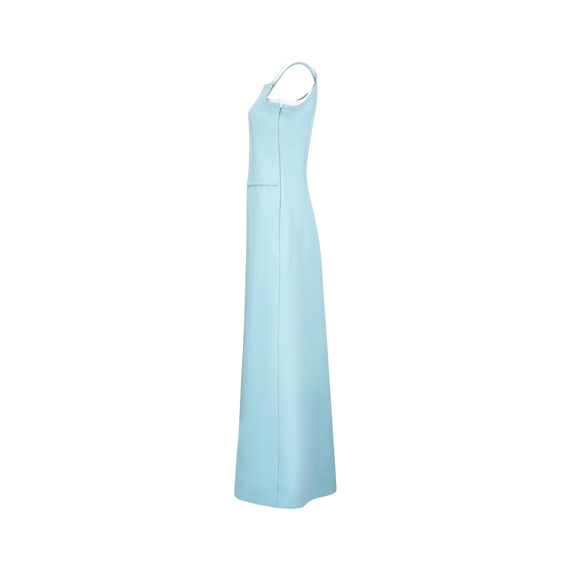 1971 Documented Courreges Turquoise Maxi Dress