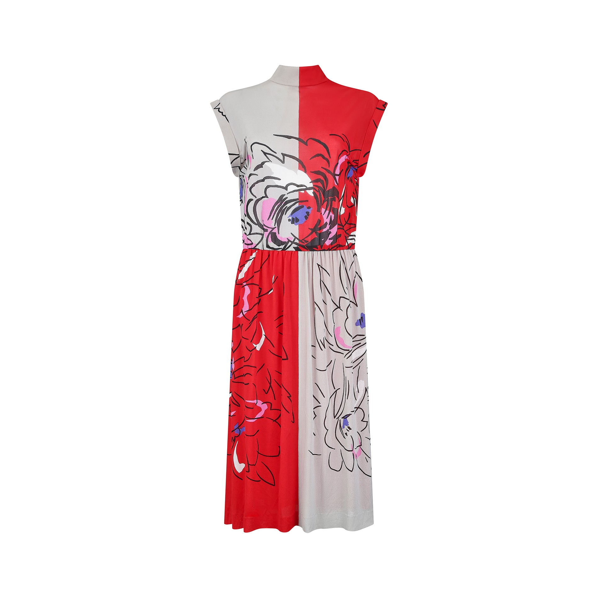 ARCHIVE - 1980s Deadstock French Rose Print Shirtwaister Dress