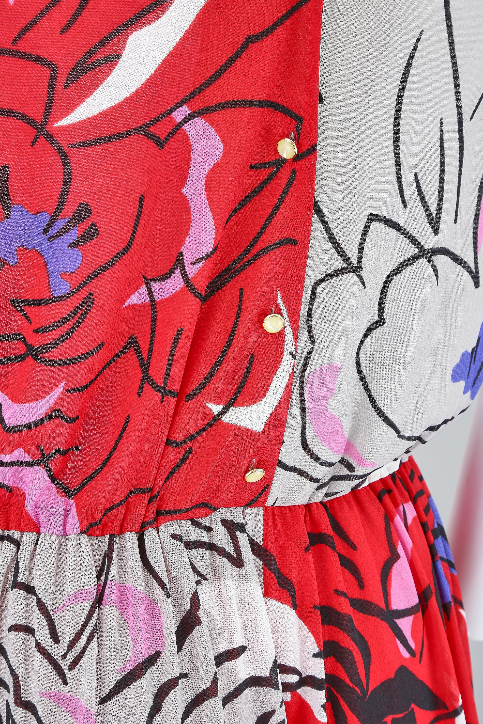 ARCHIVE - 1980s Deadstock French Rose Print Shirtwaister Dress