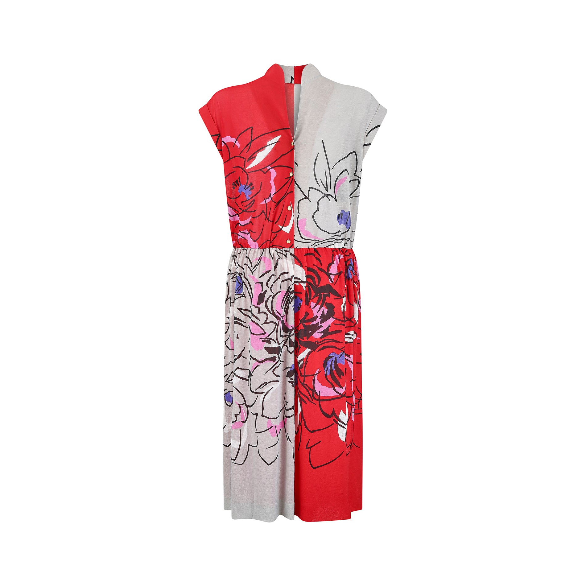 ARCHIVE - 1980s Deadstock French Rose Print Shirtwaister Dress