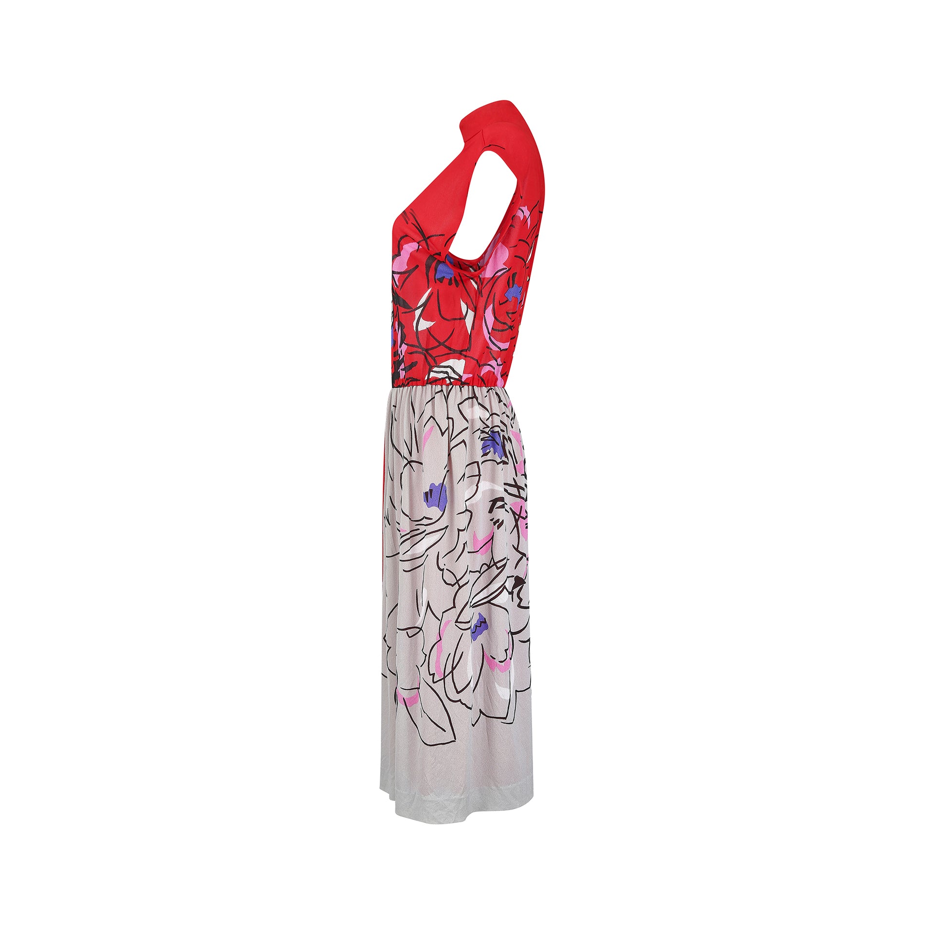 ARCHIVE - 1980s Deadstock French Rose Print Shirtwaister Dress