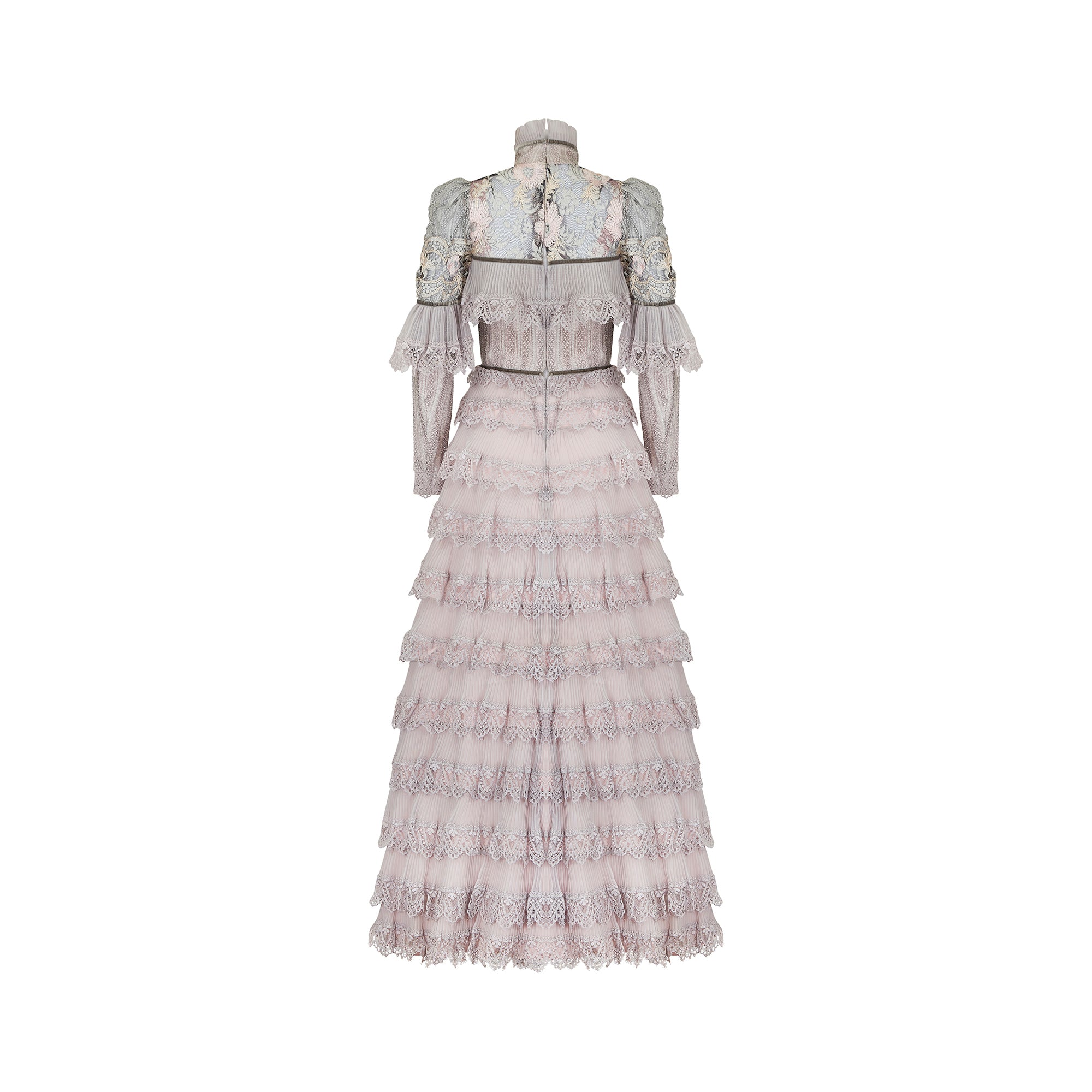 ARCHIVE - 1970s Edwardian Style Lilac Tiered Lace Dress
