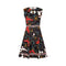 1970s French Linen Floral Dress with Key Hole Detail
