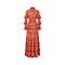 1970s Floral Striped Shirtwaister Maxi Dress
