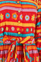 1970s Floral Striped Shirtwaister Maxi Dress