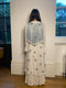 1970s Gina Fratini White and Blue Floral Cotton Maxi Dress