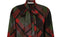 1970s Givenchy Novelle Boutique Red and Green Plaid Blouse