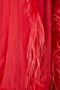 1970s Guy Laroche Couture Coral Red Feather Dress