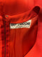 1970s Guy Laroche Couture Coral Red Feather Dress