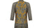 1970s Janice Wainwright Grey and Gold Flapper Style Dress