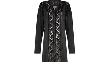 1970s Janice Wainwright Jersey and Burnout Velvet Flapper Dress