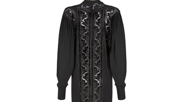 1970s Janice Wainwright Jersey and Burnout Velvet Flapper Dress