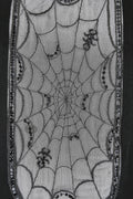 1970s Documented Jean Varon Black Spider Cobweb Dress