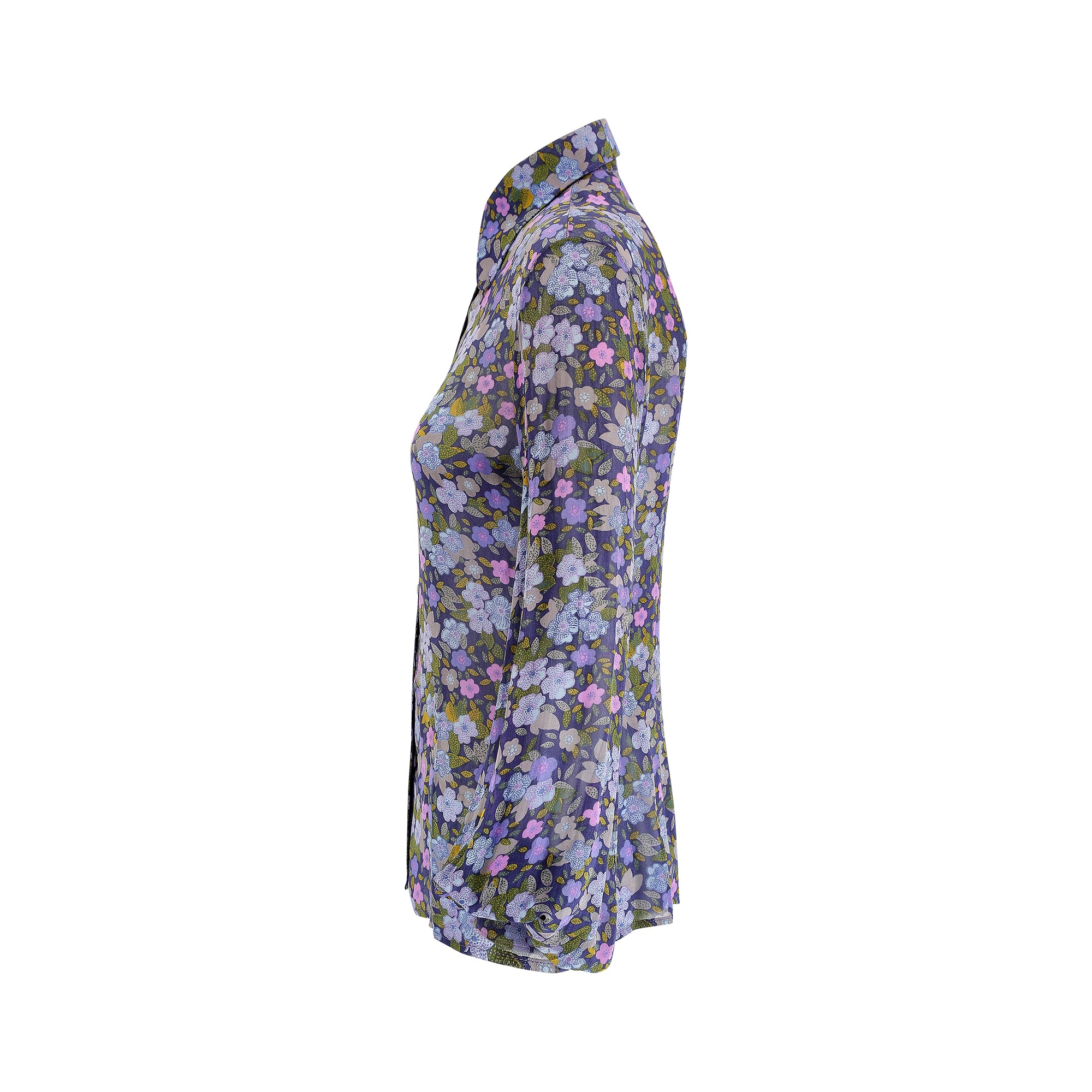 ARCHIVE - 1970s Jeff Banks Floral Dagger Collar Blouse