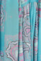 1970s John Neville Turquoise Paisley Print Maxi Dress