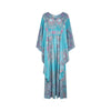 1970s John Neville Turquoise Paisley Print Maxi Dress