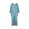1970s John Neville Turquoise Paisley Print Maxi Dress