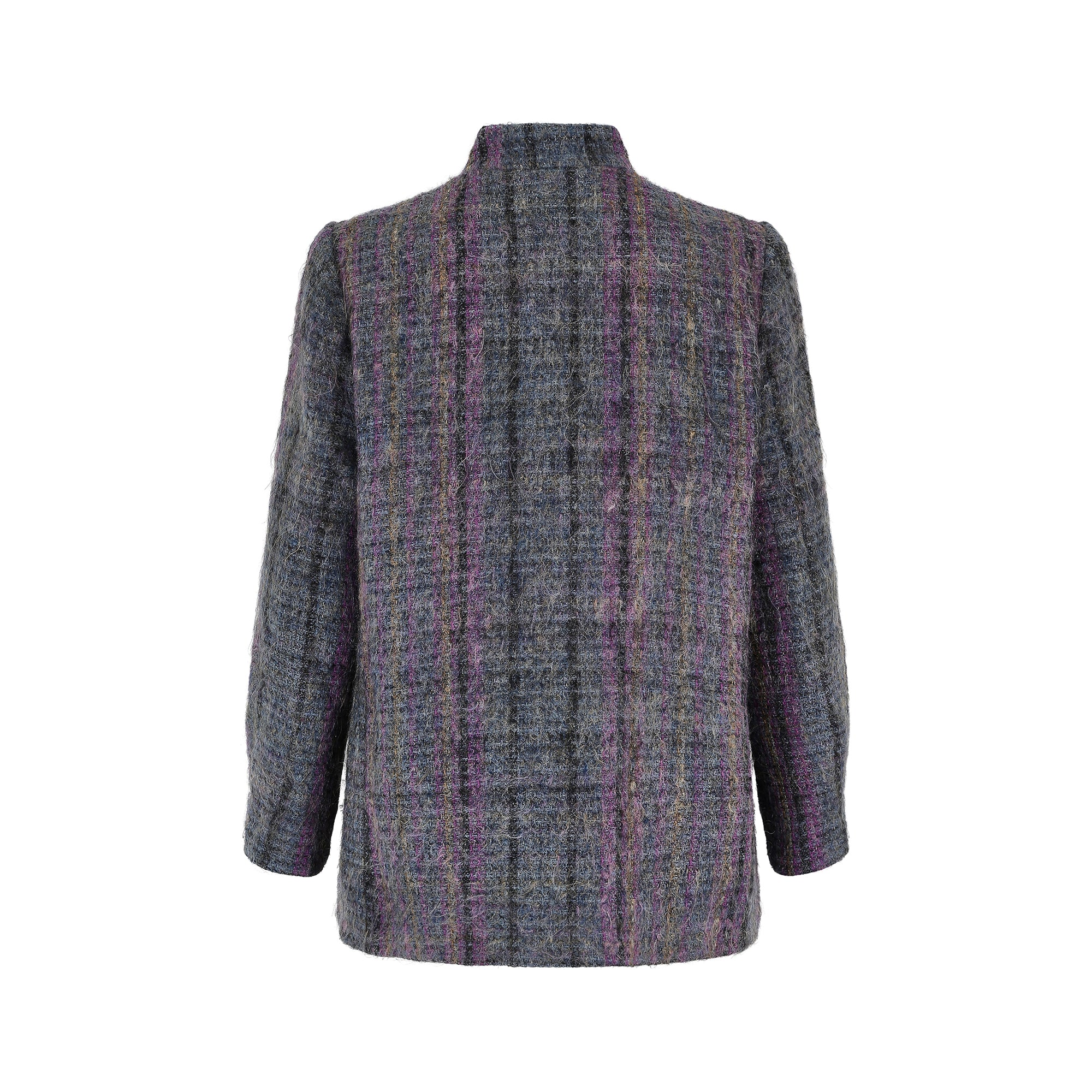 1970s Jules Tournier Purple Felted Mohair Wool Jacket